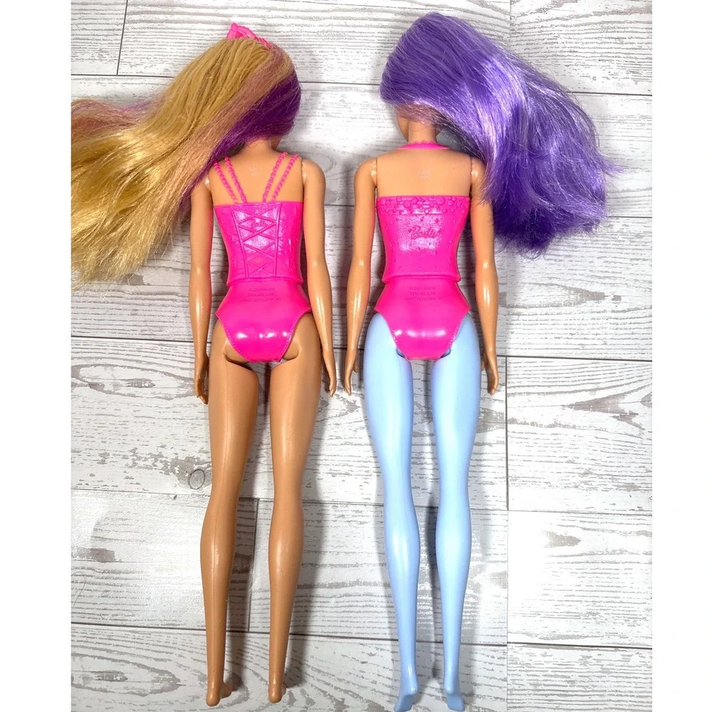 Barbie‎ Dreamtopia Princess Doll Lot Two Dolls Purple Blonde Hair Leotards